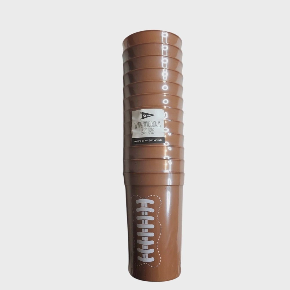 Set Of 12 Plastic Football Glasses